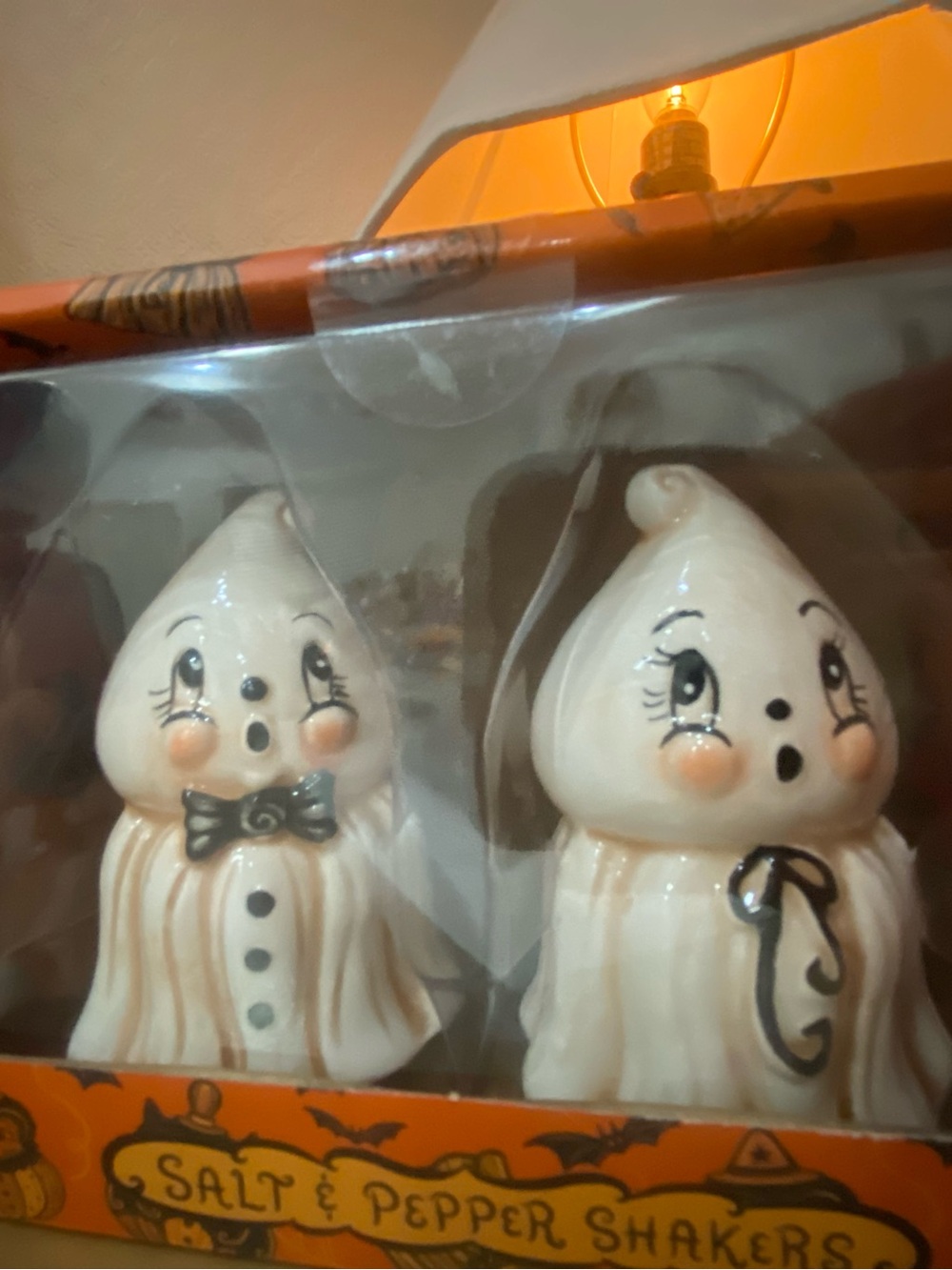 Johanna Parker Halloween Ceramic Ghost Salt & Pepper Shaker Set - Cream